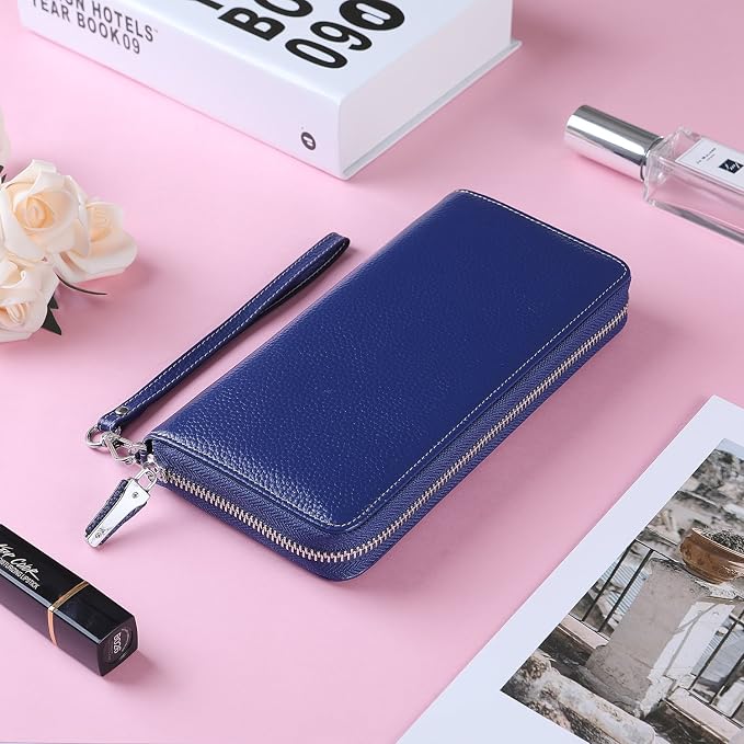Lavemi Small Compact Women Wallet RFID Blocking Genuine Leather Bifold Purse with ID Windows