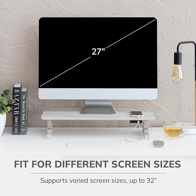 Anji Mountain Monitor Stand - Desktop Organizer & Laptop Riser, Ergonomic Monitor Riser, Space-Saving Monitor Stand for Desk, Durable Construction, Easy Assembly, Ideal for Home & Office