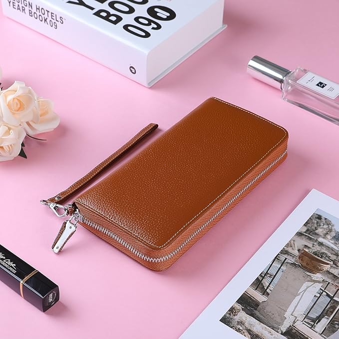 Lavemi Small Compact Women Wallet RFID Blocking Genuine Leather Bifold Purse with ID Windows