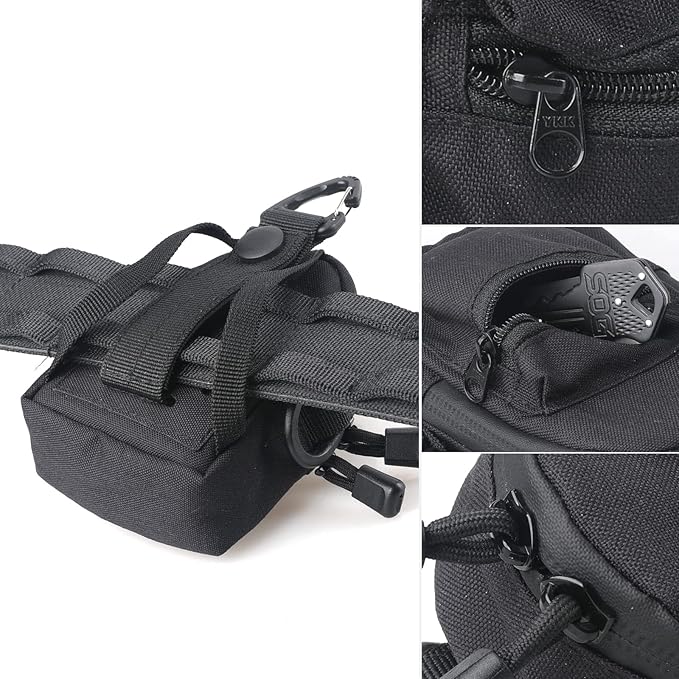 WYNEX Tactical Compact EDC Pouch, Utility Zipper Pocket Organizer Pouches Small Pouch Accessories Mini Coin Purse Keychain Wallet for Men