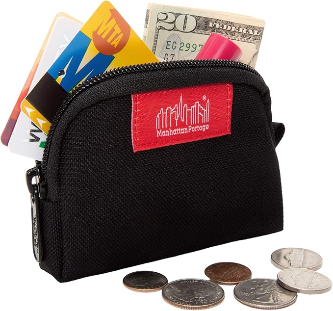 Manhattan Portage Coin Purse With Zipper Closure Pouch Eclectic Colors Credit Card ID Card Jewelry Keys Water Resistant Gift 1000D CORDURA® Everyday Carry