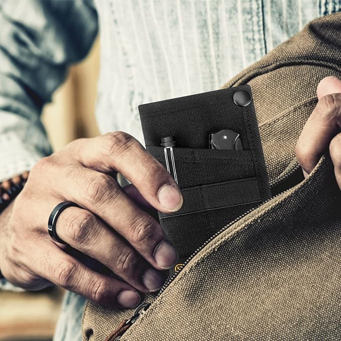 Kosibate EDC Pouch, EDC Organizer, Tool Pouch for Knife/Flashlight/Tactical Pen/Card-Men's Slim Pocket Organizer for Daily Carry