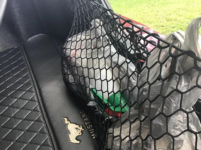 Trunk Organizer Cargo Net for Ford Mustang 1994-2000 – Envelope Style Cargo Net for Coupe – Premium Mesh Elastic Car Trunk Organizer Vehicle Carrier Storage – Compatible with Mustang