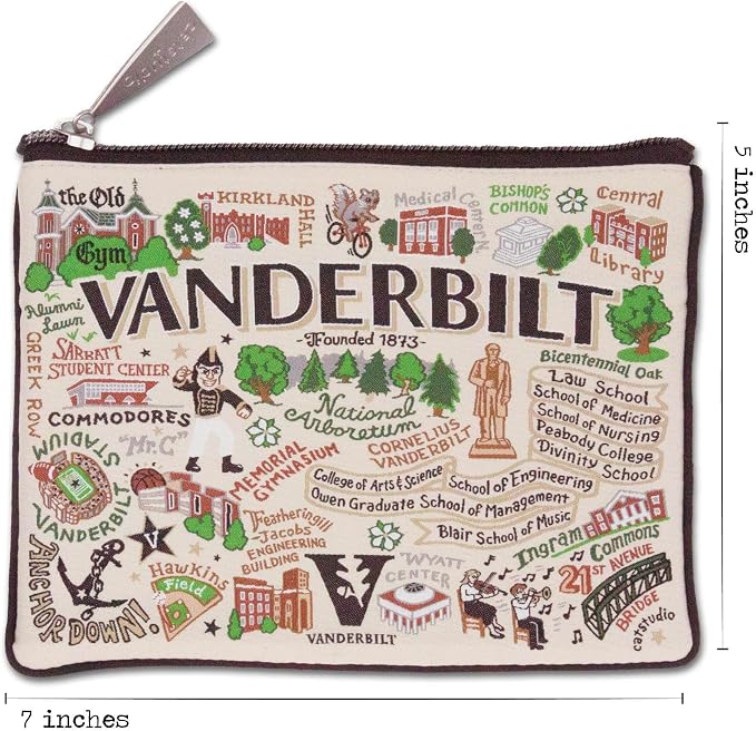 catstudio Vanderbilt University Collegiate Zipper Pouch Purse | Holds Your Phone, Coins, Makeup, Dog Treats, & Tech Tools