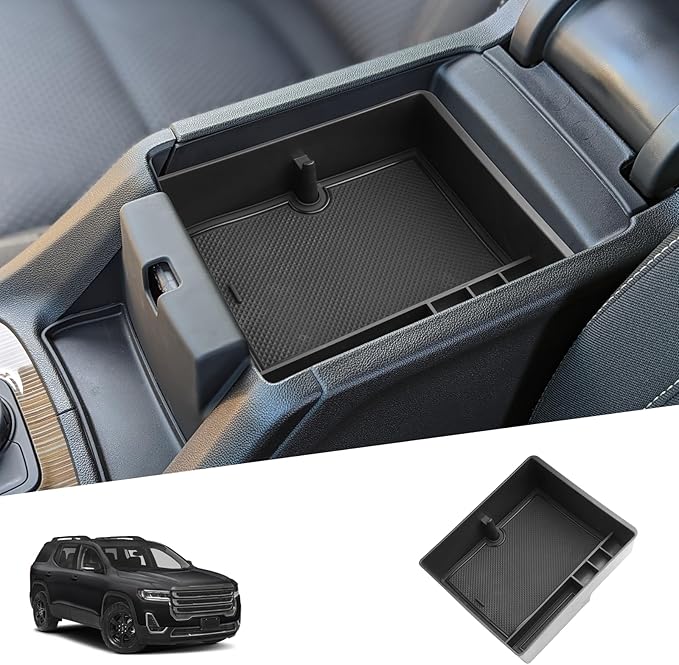 SHAOHAO 2023 GMC Acadia Center Console Organizer - Fit for 2018-2023 Acadia SL, SLE, SLT, AT4, Denali - Secondary Storage Box Insert Tray Pallet