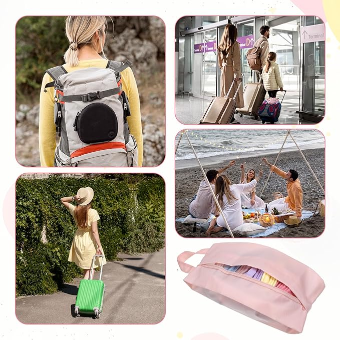3 PCS Travel Socks Organizer Bag with Zip, Mini Compression Travel Underwear Organizer Bag, Portable Storage Packing Pouch for Luggage Ties Lingerie Panties Cosmetics Accessories