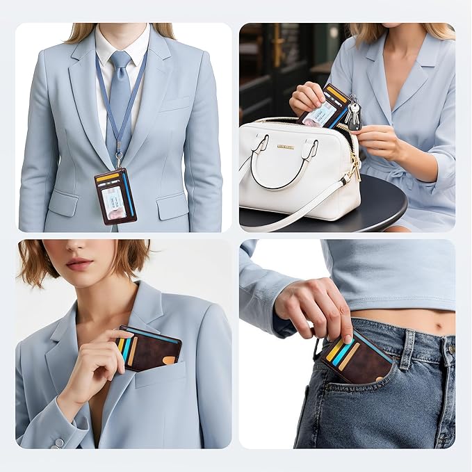 Mayski Slim Wallet, Credit Card Holder for Women, Minimalist Front Pocket RFID Blocking Card Cases, Small Wallet Women Men(MF Brown)