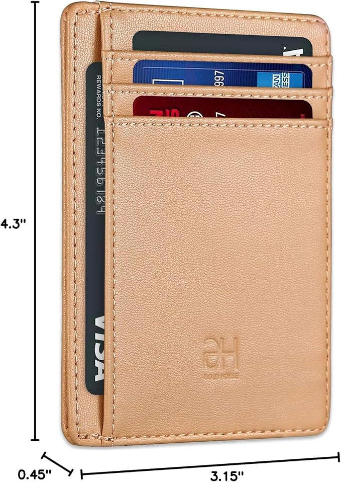 GH GOLD HORSE Slim RFID Blocking Card Holder Minimalist Leather Front Pocket Wallet for Women | Slim