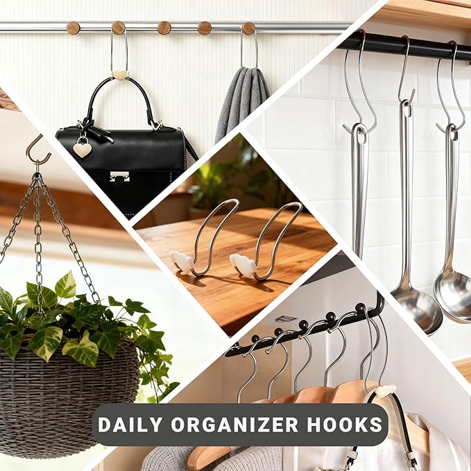 Heavy Duty Car Seat Headrest Hooks for Purse, Backpack Grocery Bags-2 PackMetal Auto Backseat Organizer with Non-Slip Rubber Covers – Multi-Purpose Hanging Hooks for Home, Office & Door