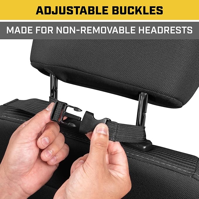 CAT® Car Trunk & Seat Organizer Bundle – Heavy Duty Collapsible Dual-Compartment Trunk Storage + Portable Seat Organizer Caddy, Adjustable Straps, Compact Travel Storage for Cars, Truck & SUV – Black