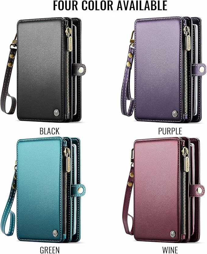 Passport Holder Wallet Bag with AirTag Holder, 11 Card Slots and Passport Solt Cash Solt Photo Solt Zipper Pocket, RFID Blocking Wristlet Strap.Green