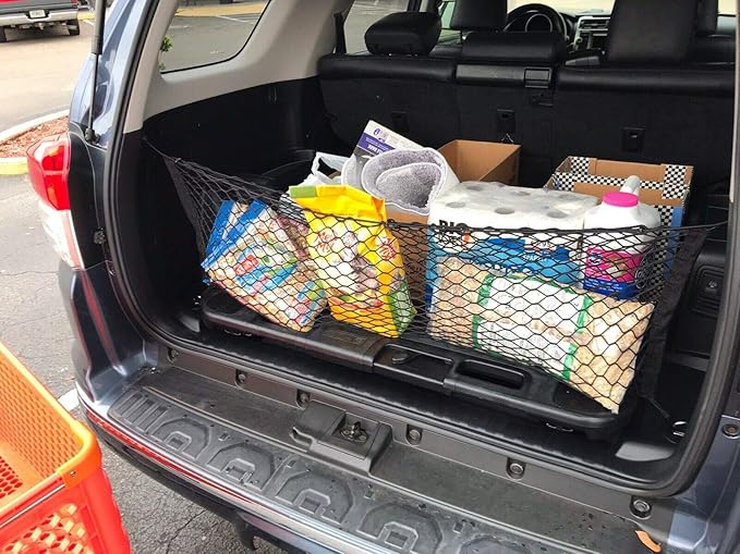 Rear Trunk Organizer Cargo Net for Toyota 4Runner 2003-2023 - Envelope Style Cargo Net for SUV-Premium Mesh Elastic Car Trunk Organizer Vehicle Carrier Storage–Compatible with 4Runner