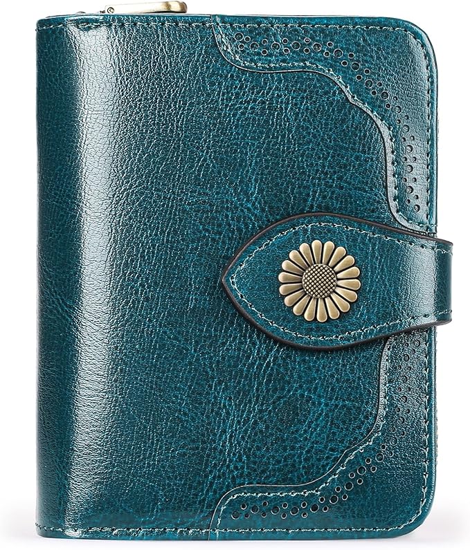 SENDEFN Small Womens Wallet Leather RFID Blocking with Multiple Card Slots and Zipper Coin Pocket