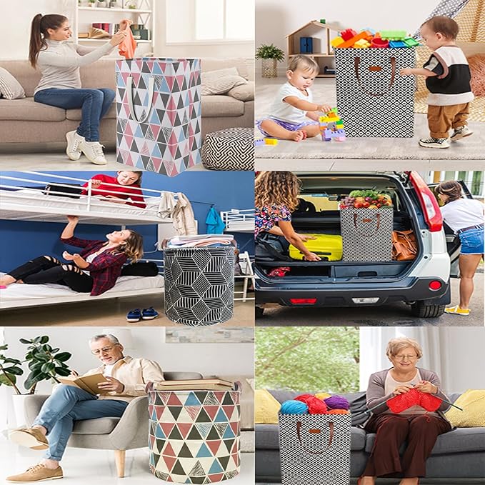 75L Waterproof Laundry Hamper Collapsible Laundry Basket Cotton Handle Laundry Bag Large Clothes Storage Toy Organization for Bathroom Bedroom Laundryroom College Dorms