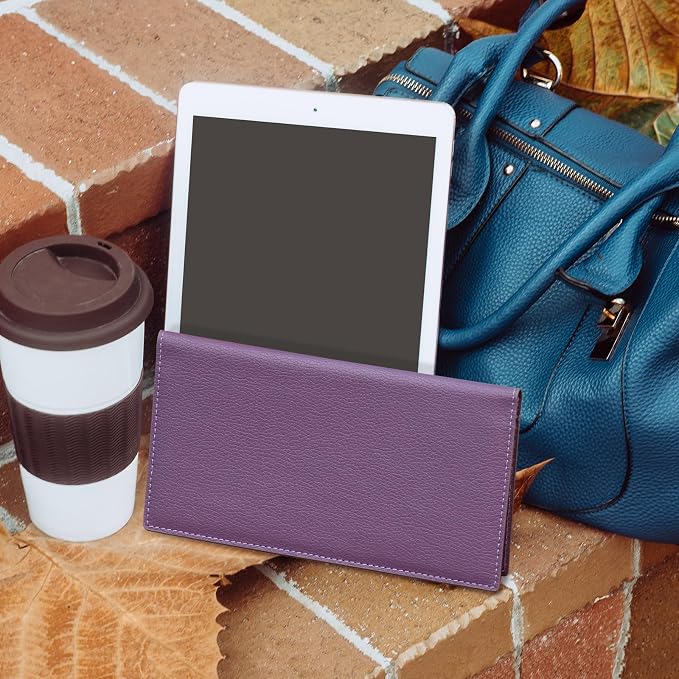 CoBak Premium Leather Checkbook Cover - RFID Blocking, Classic Design, Slim & Durable - Perfect for Personal & Business Checks