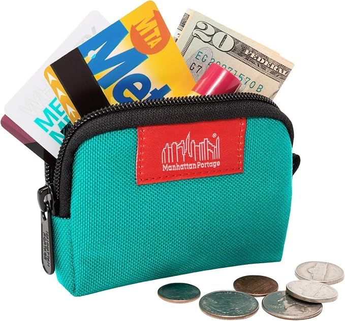 Manhattan Portage Coin Purse With Zipper Closure Pouch Eclectic Colors Credit Card ID Card Jewelry Keys Water Resistant Gift 1000D CORDURA® Everyday Carry