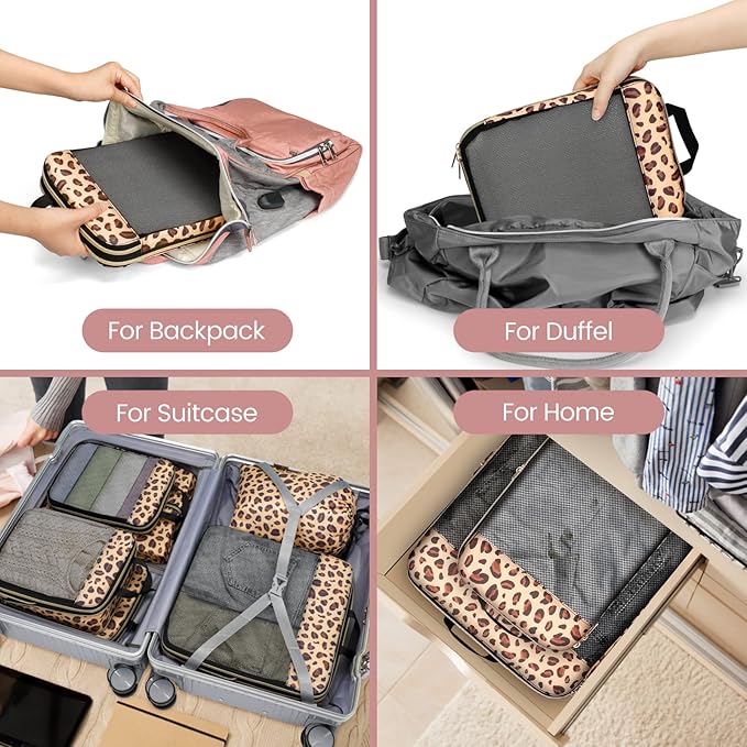 Cambond Compression Packing Cubes for Travel Women - Lightweight Luggage Organizers Bag Packing Cubes for Carry on Suitcases