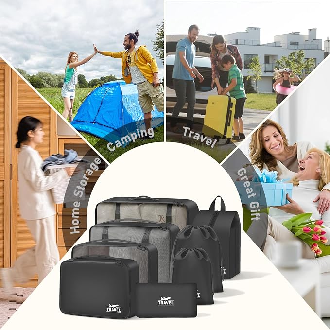 8 Set Packing Cubes for Travel Suitcase Organizer Bags Luggage Packing Cubes Set Travel Essentials Accessories Gifts for Women