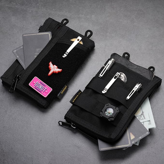 VIPERADE VE36 EDC Pouch Pocket Organizer, Slim EDC Pocket Organizer with Zipper, Tactical Pouch for Flashlight, Multitool, Pen, Notebook, Compact EDC Gear Pouch