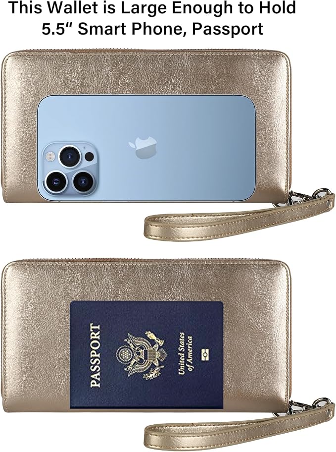Lavemi Small Compact Women Wallet RFID Blocking Genuine Leather Bifold Purse with ID Windows