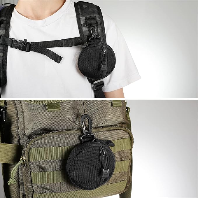 FRTKK 2 Pack Tactical Compact EDC Pouches Military Molle Utility Pouch Accessories Organizer Pouch Coin Purse Keychain Pocket Credit Card Holder Waist Pack