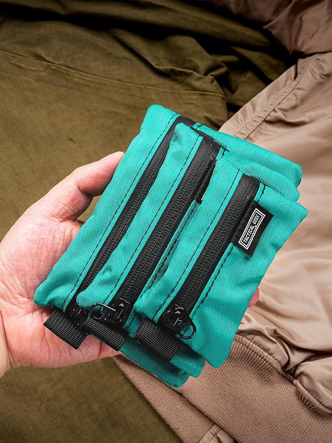 TACTICAL_GEEK Storage A5 EDC Storage Pouch Set, Molle EDC Gadget Pouch, Multi-Functional Utility Small Tool Pocket for Daily Carry (Turquoise)