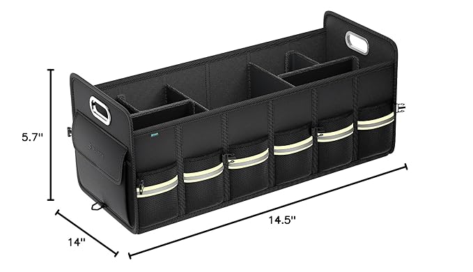 FLORICH Trunk Organizer for Suv, Large Truck Organizer Back Seat Storage Premium, Collapsible Multi-Compartment Car Organizers and Storage Waterproof