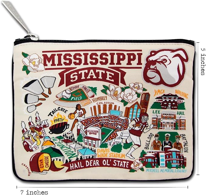 catstudio Mississippi State University Collegiate Zipper Pouch Purse | Holds Your Phone, Coins, Makeup, Dog Treats, & Tech Tools