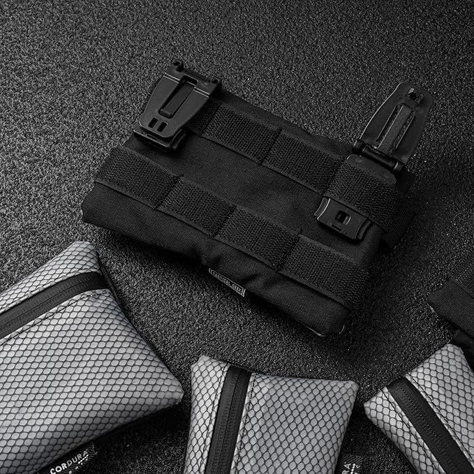 TACTICAL_GEEK Storage A5 EDC Storage Pouch Set, Multi-Purpose Molle EDC Gadget Pouch, Multi-Functional Utility Small Tool Pocket,Luggage Organiser Divider Small Pouch Organizer for Daily Carry(Black)