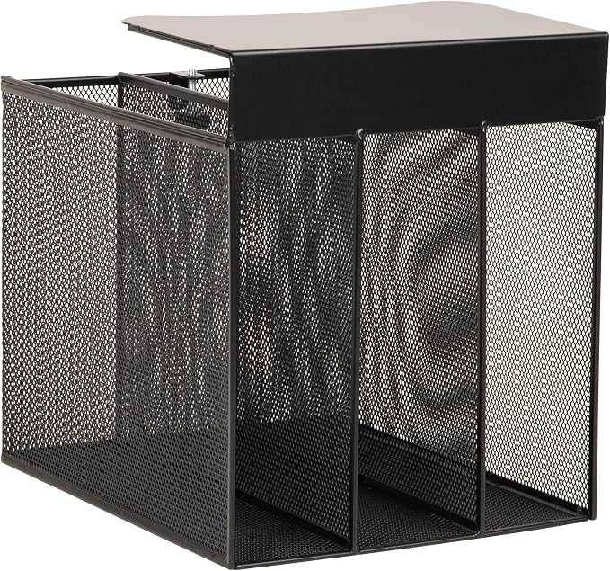 Mind Reader Slide-On Under Desk File Organizer, No Tools Required, Hanging Storage for Laptops, Folders, and Notebooks, Metal, Black