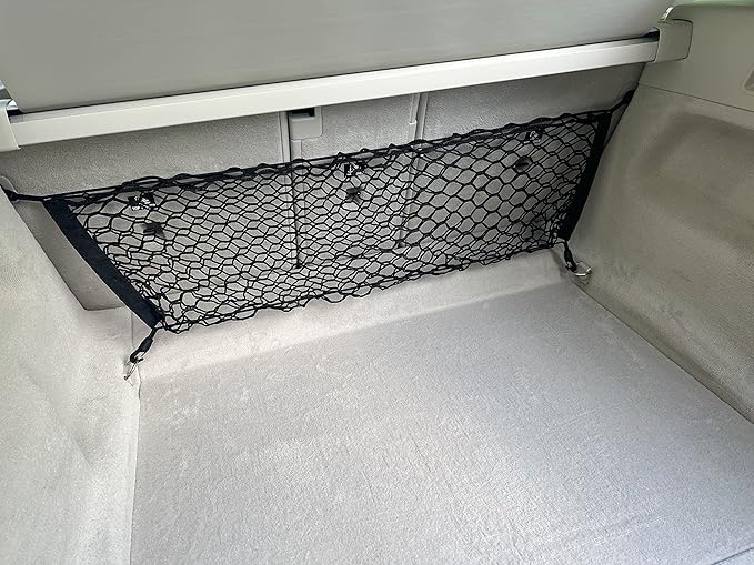 Back Seat Style Automotive Elastic Trunk Mesh Cargo Net for Mercedes-Benz EQS 2022-2025- Premium Trunk Organizers and Storage - Luggage Net for Sedan - Best Car Organizer for Mercedes-Benz EQS