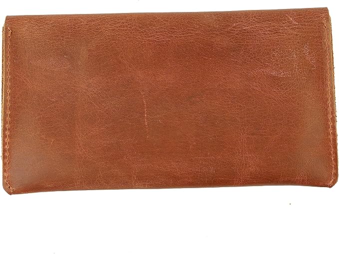 Leather Currency Pouch, Currency Organiser, Dollar Bills Holder, Bills Organizer, Money Envelope with Mobile Pocket, Money Bag For Men & Women (TAN)