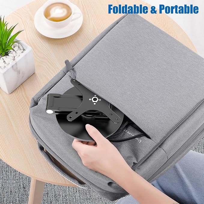 Portable Monitor Stand VESA Mount, Tilt & Rotation Joints Use Metal Hinges, Foldable Aluminum Desk Mount for 13-18.5 Inch & up to 5.5 lbs Small Monitors, Suitable for Home Office Travel (Black)