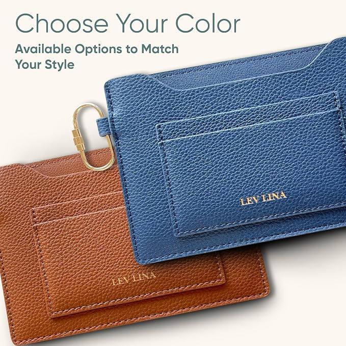 Passport Holder for Travel RFID Blocking Slim Leather Passport Wallet & Passport Book Cover Case with Gold Tone Screw Carabiner and Gift Pouch, Airport Essentials (Brown)