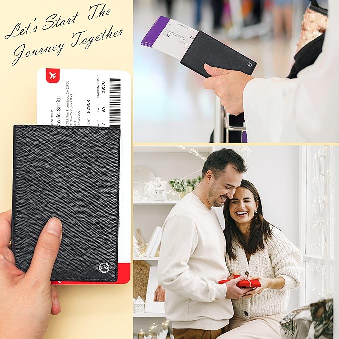 2 Passport Holder - Travel Essentials, RFID Blocking Wallet Credit Card Organiser, Plain Accessories Slim Cover For Men & Women | Travel Essentials, RFID Blocking, Wallet, Accessories, Slim Cover