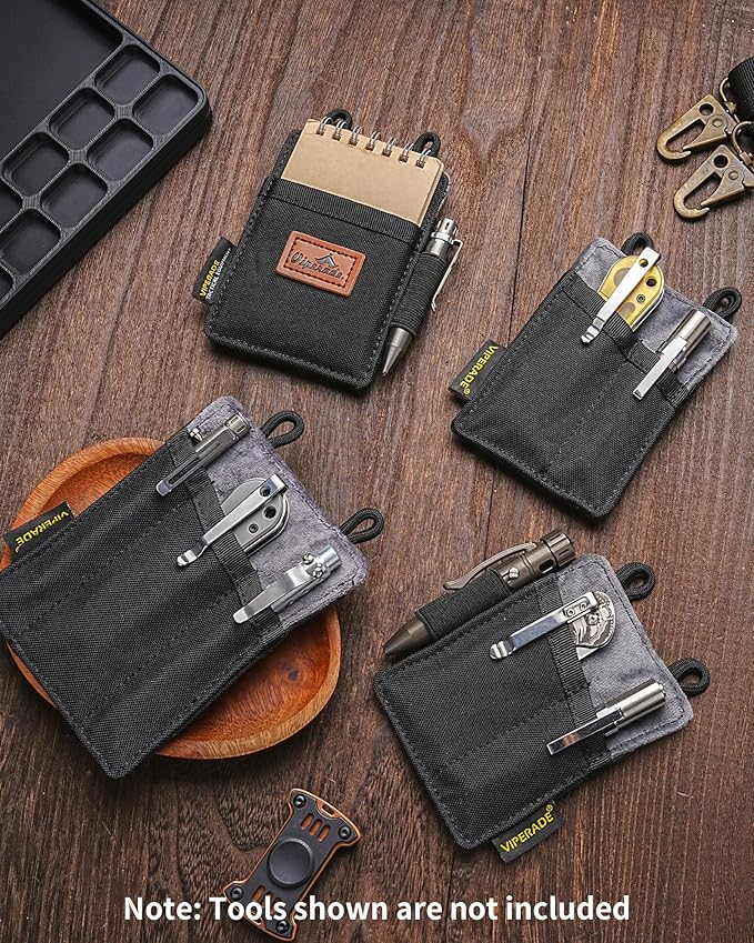 VIPERADE Slim EDC Pouch, Mini Pocket Organizer for Men, EDC Belt Organizer for Knife/Flashlight/Pen/Pry Bar/Mini Tools/Pocket Notebook