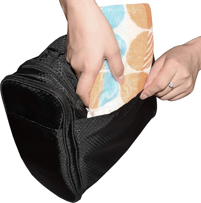 Freegrace Extra Large Hanging Toiletry Bag for Men and Women - Water-Resistant Nylon Travel Bathroom Organizer for Cosmetics, Makeup, and Toiletries