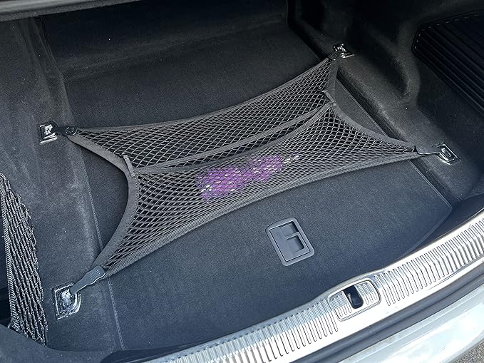 Floor Style Automotive Elastic Trunk Mesh Cargo Net for Audi A8 S8 2018-2025- Premium Trunk Organizers and Storage - Luggage Net for Sedan- Best Car Organizer for Audi A8 S8 Long (D5)