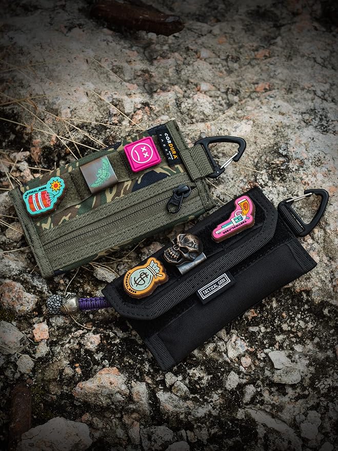 TACTICAL GEEK Storage A2 M EDC Pouch Organizer, Nylon Coin Purse, Multi-Purpose EDC Storage Pocket, Multitools Small Pocket Organizer for Men, Compact Gadget Pouch for Daily Carry Black