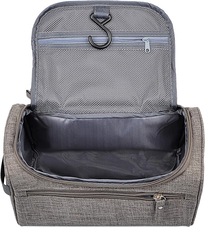 Vercord Mens Toiletry Bag Wash Travel Small Shaving Dop Kit Shower Bathroom Ditty Hygiene Bag Frosted Grey