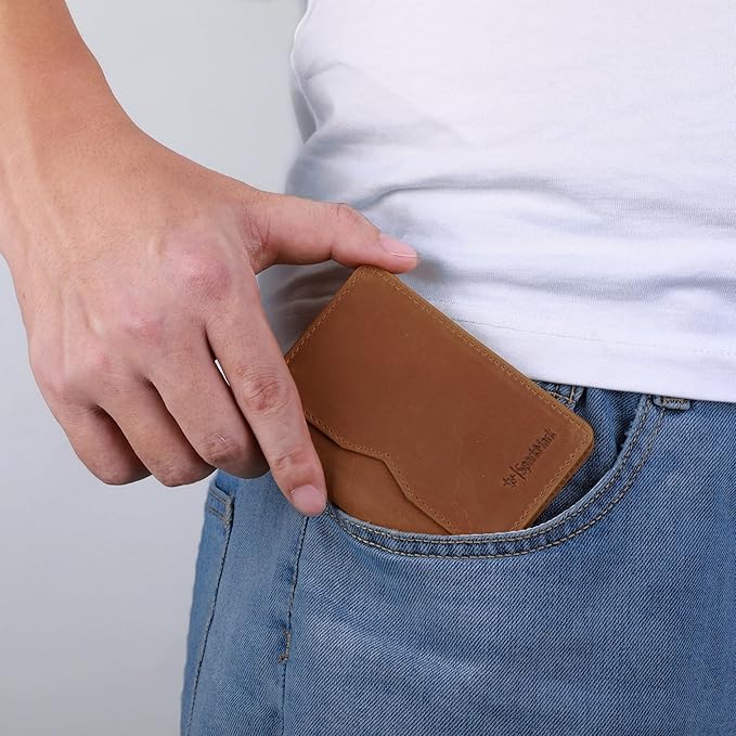 RFID Blocking Slim Wallet for Men | Thin Bifold Credit Card Holder Wallet | Mens Wallet Slim Business Card Case | Minimalist Front Pocket wallet with Gift Box