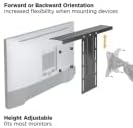 Mount Plus MDS12-2 All-In-One VESA Compatible Monitor Shelf for Device Organizer | Perfect for Online Meetings and Live Streaming Such As Cameras, Microphones, Spotlights, Webcams | Height Adjustable