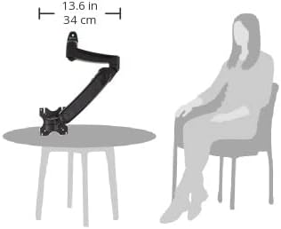 StarTech.com Wall Mount Monitor Arm - Full Motion Articulating - Adjustable - Supports Monitors 12??to 34??- VESA Monitor Wall Mount - Black (ARMPIVWALL)