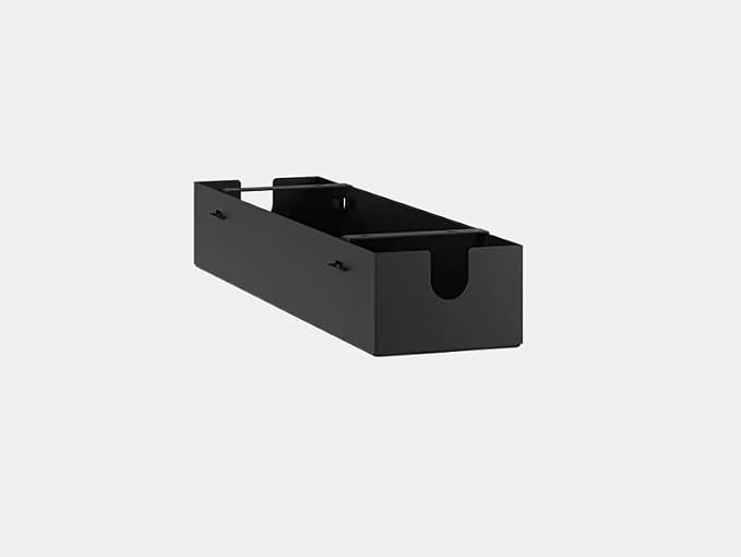 Under Desk Cable Management Tray, No Drill Metal Wire Organizer for Office Desk, Black Cable Tray for Cord Management, Home and Office Wire Hider
