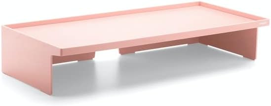 Poppin Blush Monitor Riser - Lacquer-Like Finish, Cable Cutout in Back, Take Monitor to New Heights, Doubles As All-Purpose Shelf, Stacks with Accessory and Letter Trays, 21,1" x 10,6" x 4,1"