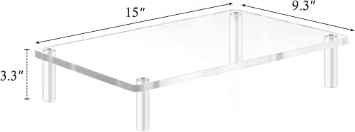 YestBuy Acrylic Monitor Stand Riser, Clear Computer Stand for Laptop, iMac, Pc, Printer, Desktop Ergonomic, Desk Riser Work from Home Accessories Office Supplies Platform Save Space