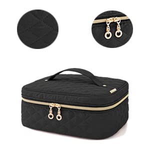 Yarwo Nail Polish Carrying Bag Holds 24 Bottles (15ml/0.5 fl.oz), Travel Storage Organizer for Nail Polish and Manicure Accessories, Black