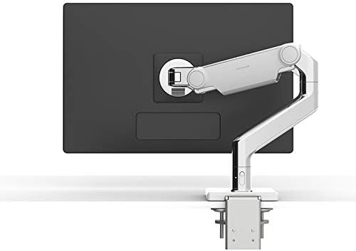 Humanscale M8 Adjustable Articulating Computer Monitor Arm - Both Mounts Clamp and Bolt Through Mount with Base - Black with Black Trim
