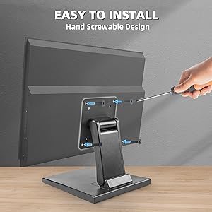 WEARSON Low Profile Monitor Stand - Foldable Touch Monitor MINI PC Stand Compatible with VESA 75x75 and 100x100mm Monitor Mounts For Kiosk,AIO Monitor Base Adjustable Folding Flat