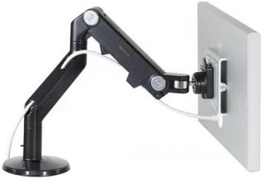 Humanscale M8 Adjustable Articulating Computer Monitor Arm - Both Mounts Clamp and Bolt Through Mount with Base - Black with Black Trim